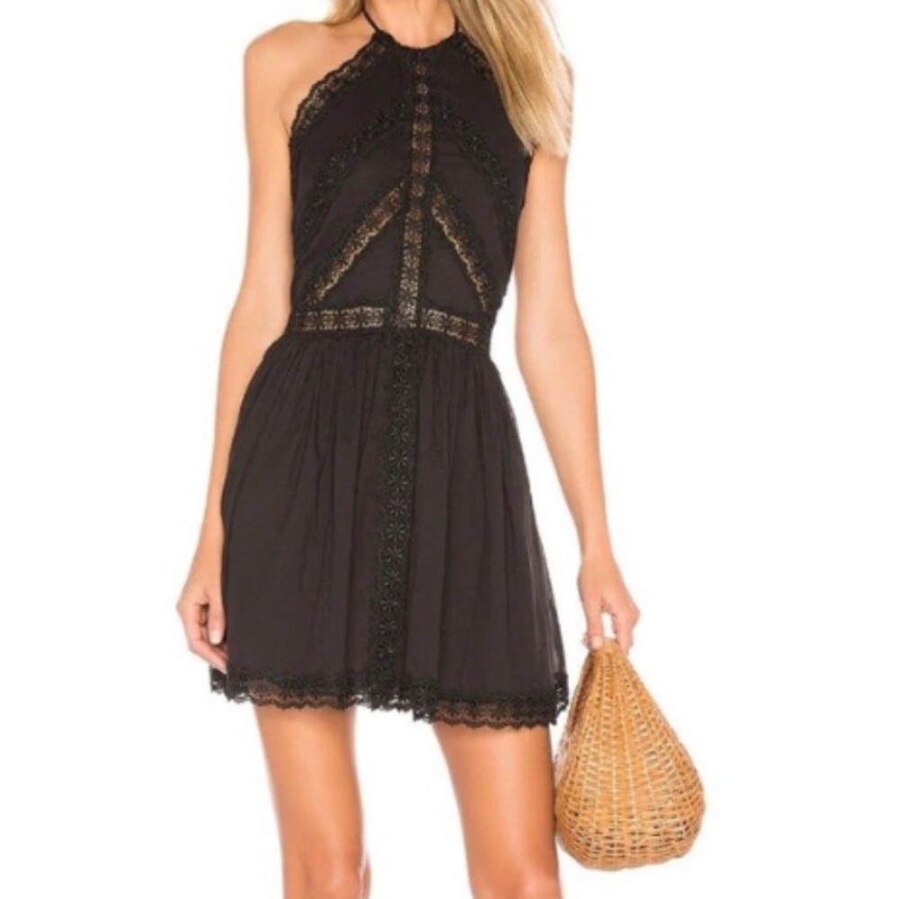 Charo Ruiz Ibiza Black Lace Halter Dress